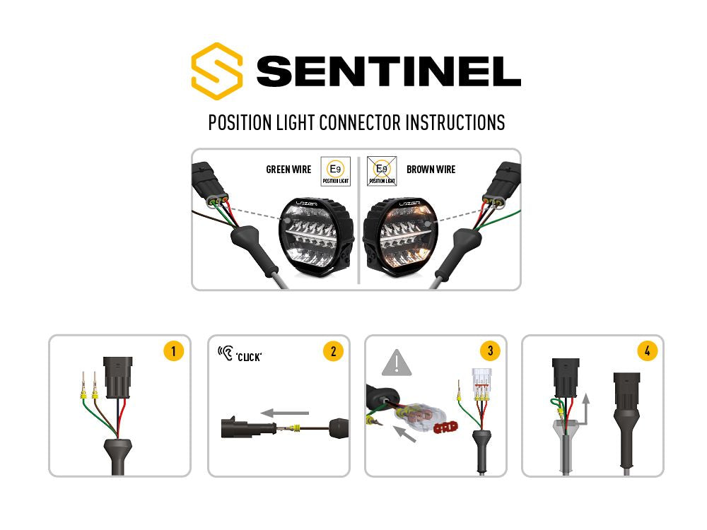 LAZER LAMPS SENTINEL 9'' ELITE (BLACK) WITH POSITION LIGHT
