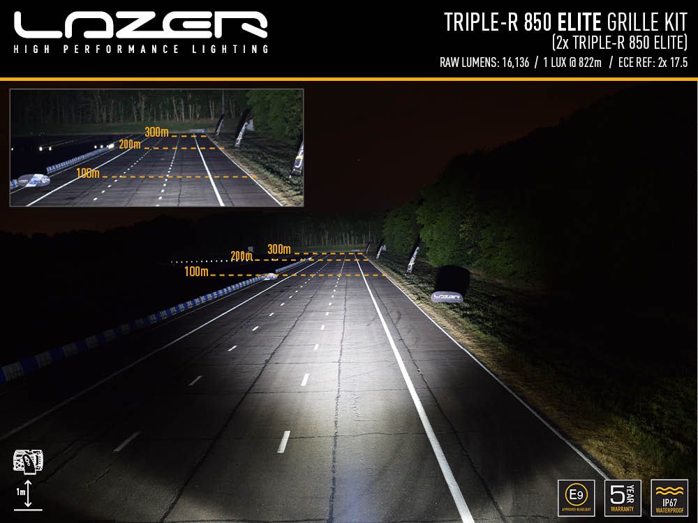 LAZER LAMPS FORD RANGER RAPTOR (2023+) GRILLE KIT - TRIPLE-R 850