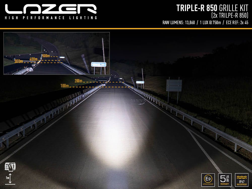 LAZER LAMPS FORD RANGER RAPTOR (2023+) GRILLE KIT - TRIPLE-R 850